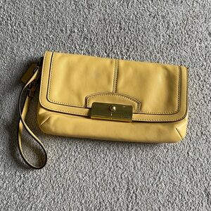 Yellow coach wristlet